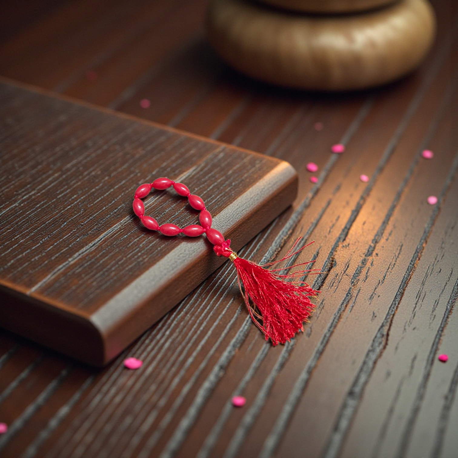 Red Coral Finger Mala 9+1 Beads, lab-certified Lal Moonga beads, spiritual meditation accessory