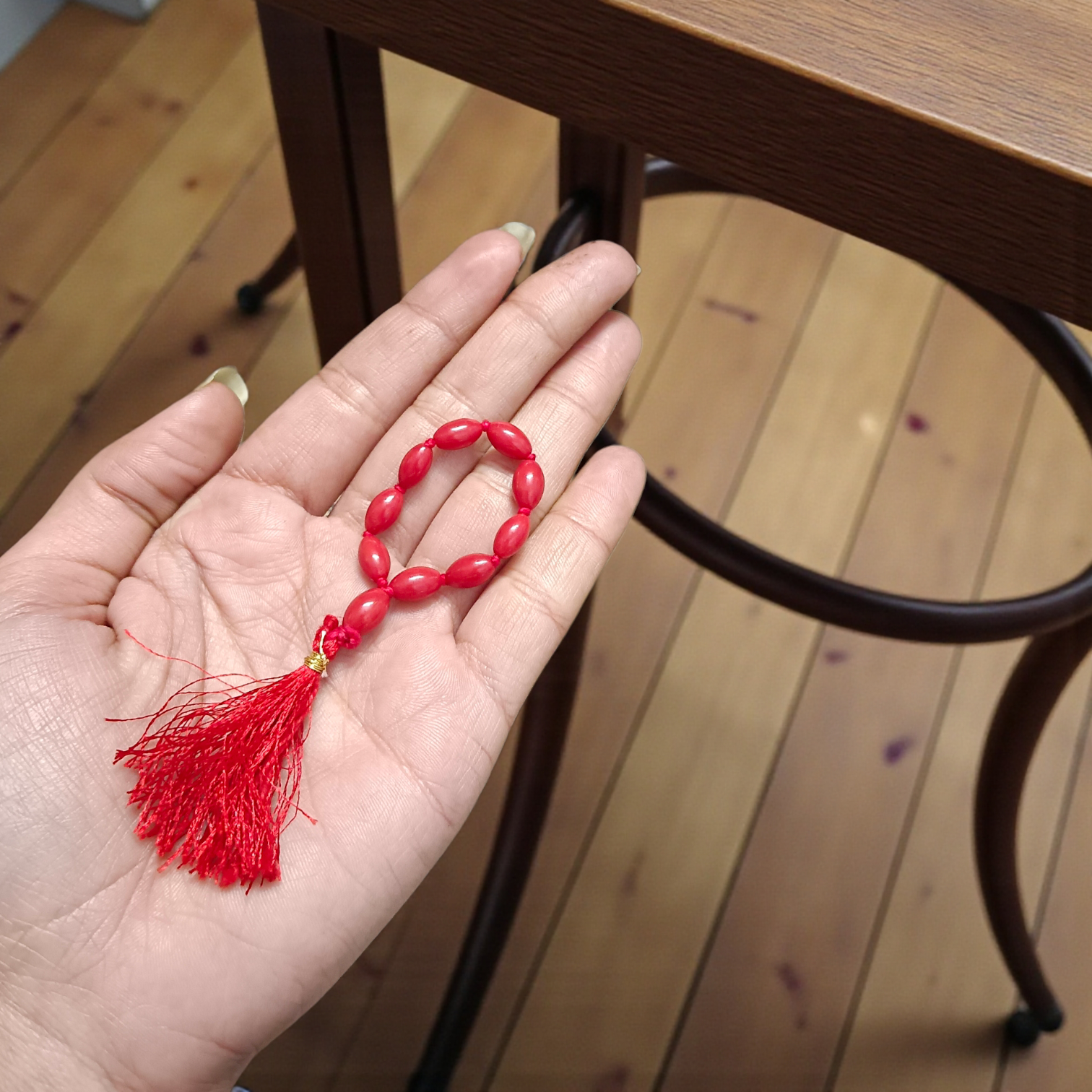 Red Coral Finger Mala 9+1 Beads, lab-certified Lal Moonga beads, spiritual meditation accessory