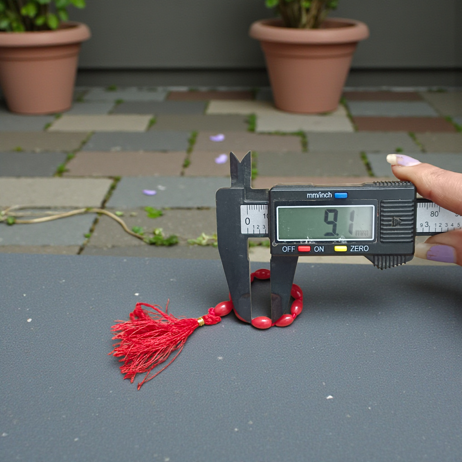 Red Coral Finger Mala 9+1 Beads, lab-certified Lal Moonga beads, spiritual meditation accessory
