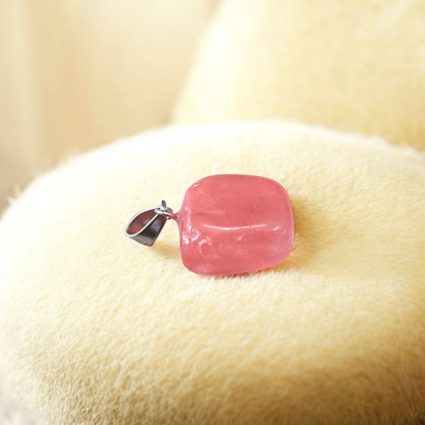 Rose Quartz Pendant | Tumble Stone | Lab Certified | Timeshopee