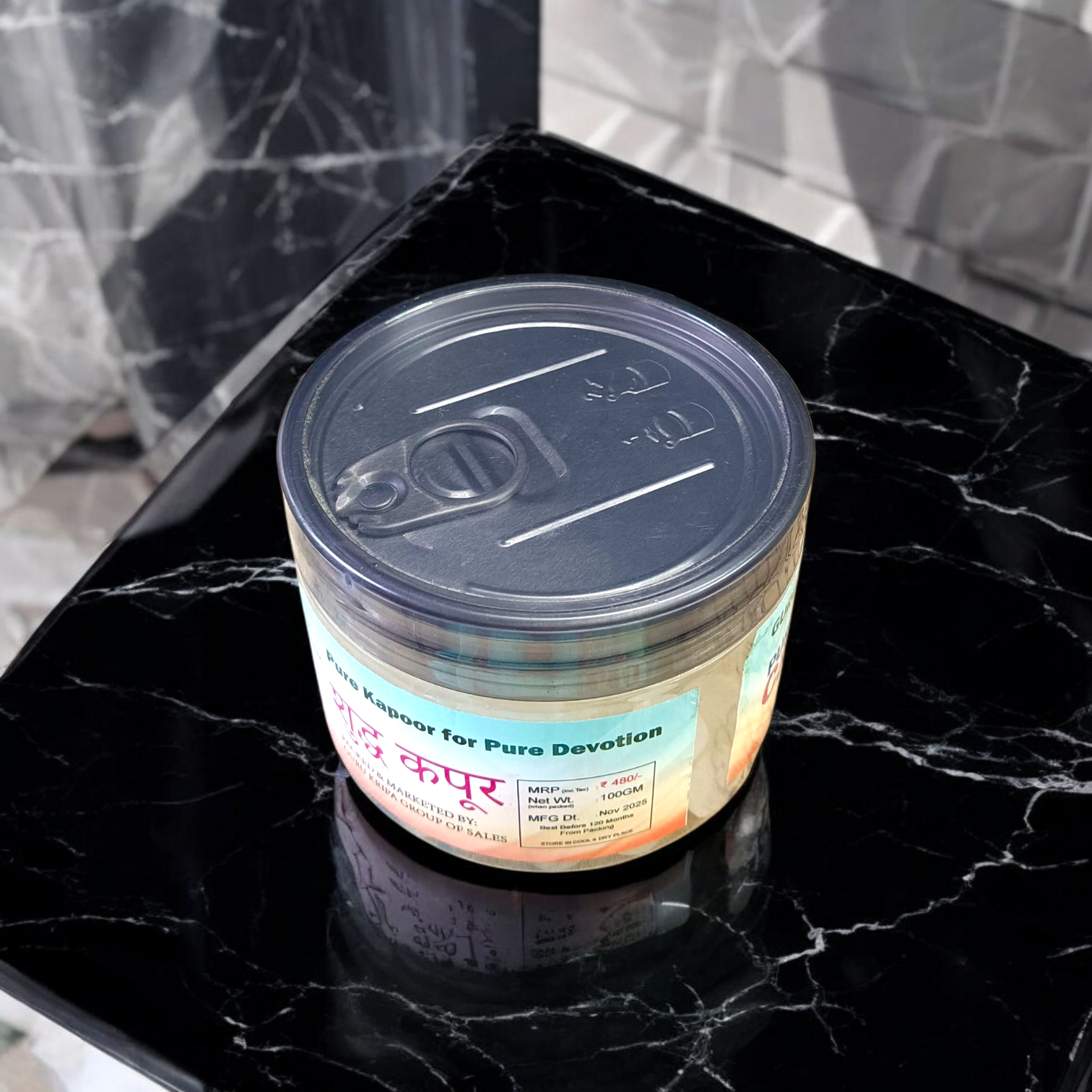 Sacred Camphor Tablets for Aarti, Pure Kapoor for Spiritual Use – 100g Jar – Timeshopee