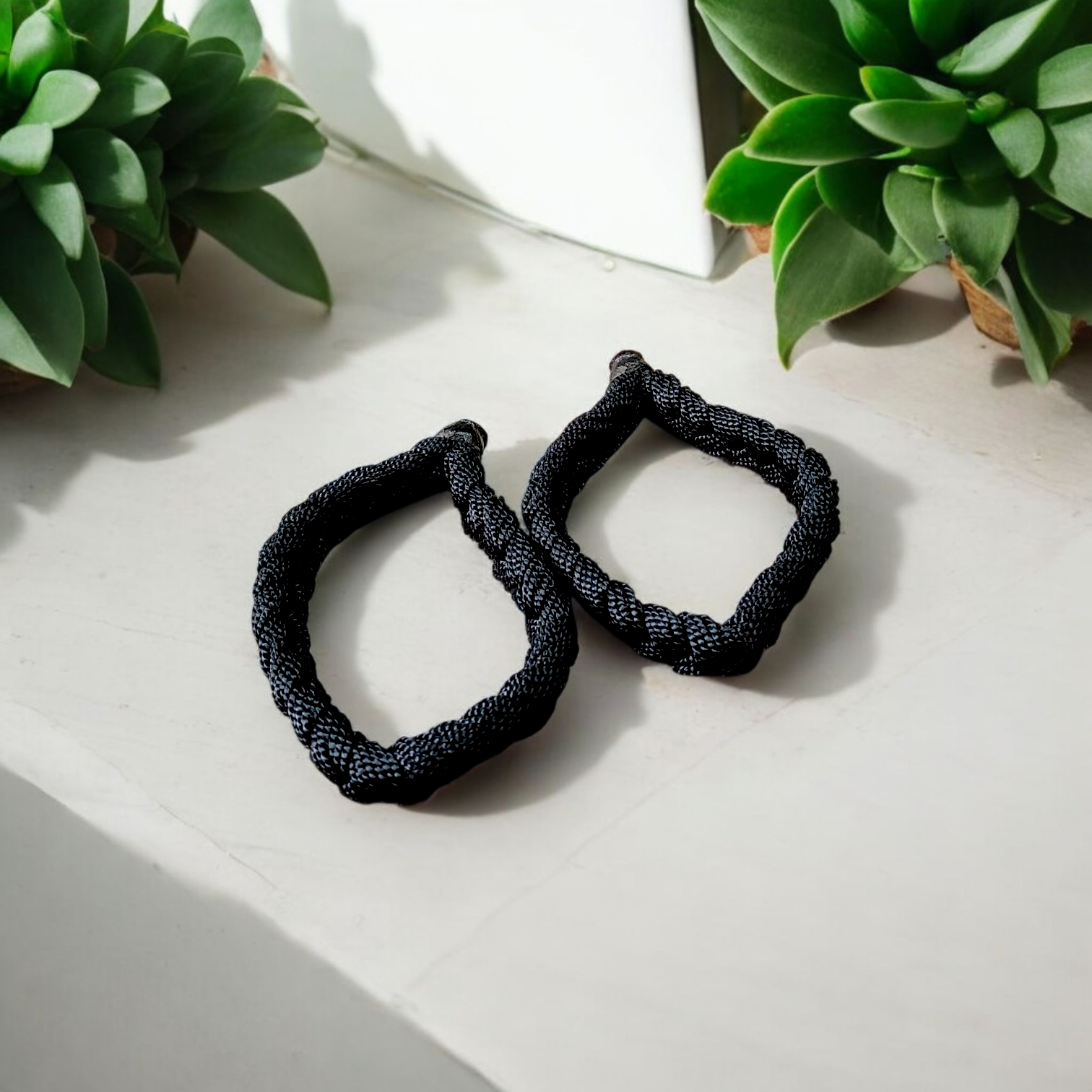 Set of 2 Handmade Black Dhaga Bracelets – adjustable evil eye protection thread for rituals and daily wear