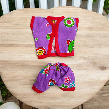 Set of 3 soft cotton night suits for Laddu Gopal, featuring Western designer patterns, perfect for Bal Gopal sizes 0-2.