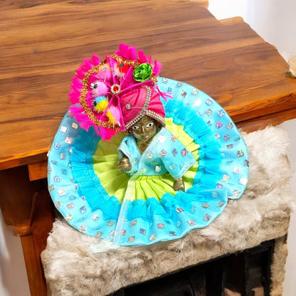 Set of 5 multi-color pagdis for Laddu Gopal Size 6 No., perfect for a traditional and vibrant look in daily worship and festive decor.