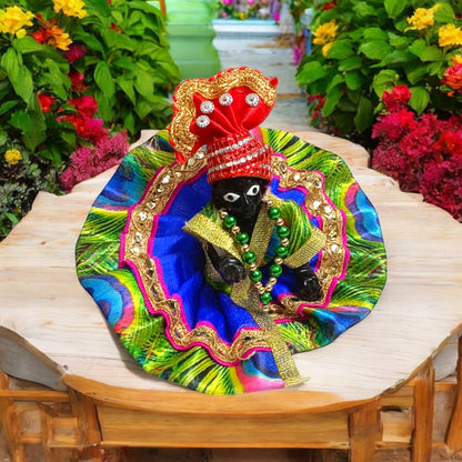 Set of 6 multi-color pagdis for Laddu Gopal Size 2 No., perfect for festive and daily decoration for Bal Gopal.