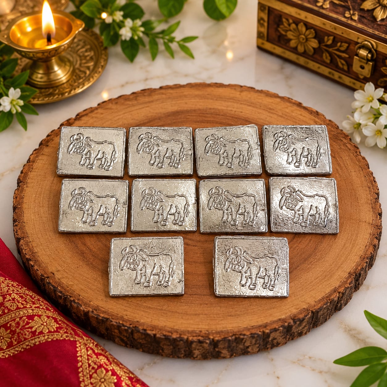 Shani Yantra Coin Ranga Shani Yantra Sikka Set of 10 for Puja Remedies