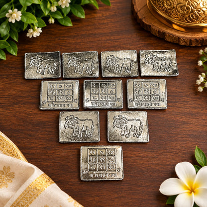 Shani Yantra Coin Ranga Shani Yantra Sikka Set of 10 for Puja Remedies