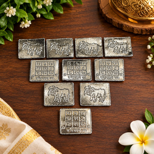 Shani Yantra Coin Ranga Shani Yantra Sikka Set of 10 for Puja Remedies
