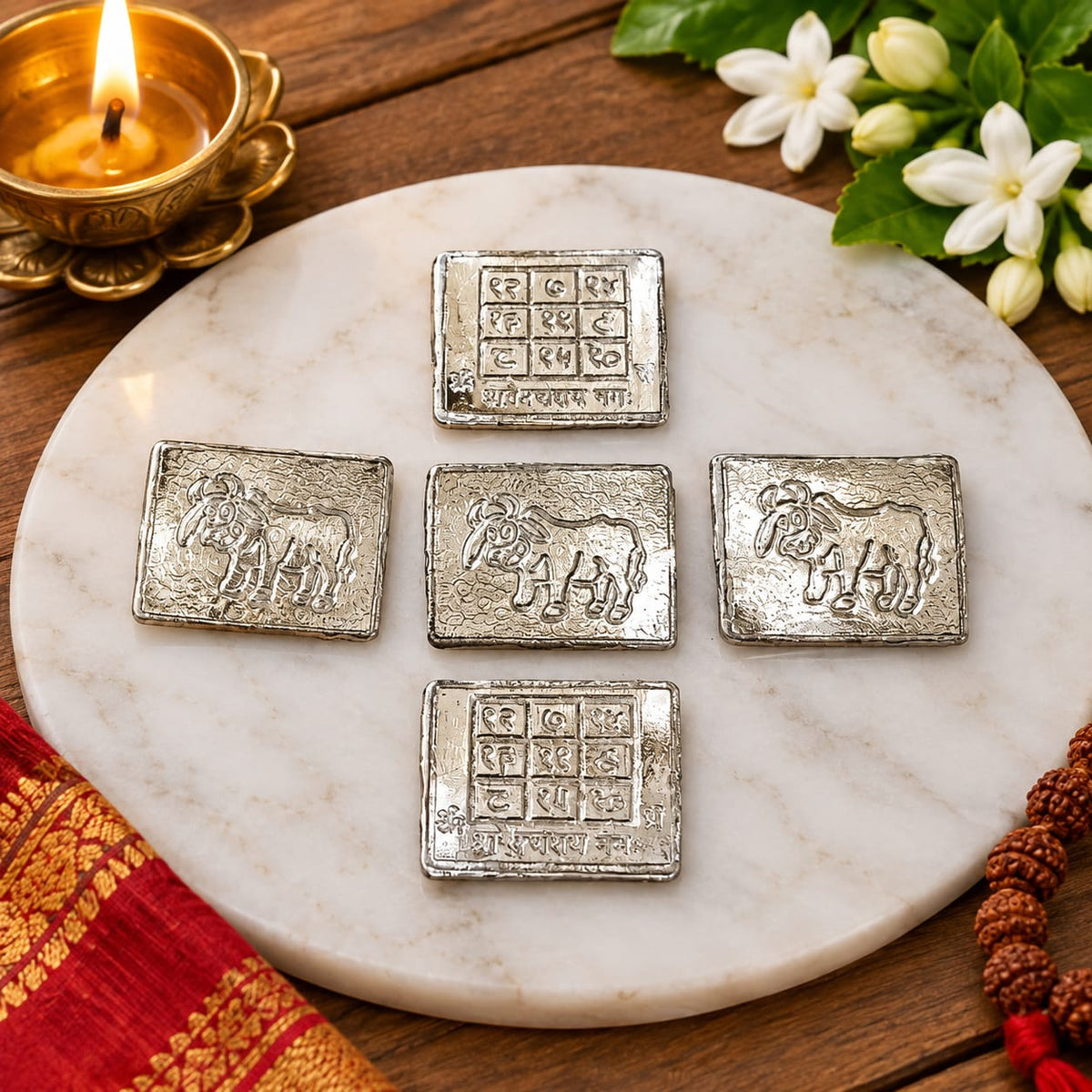 Shani Yantra Coin Ranga Shani Yantra Sikka Set of 10 for Puja Remedies