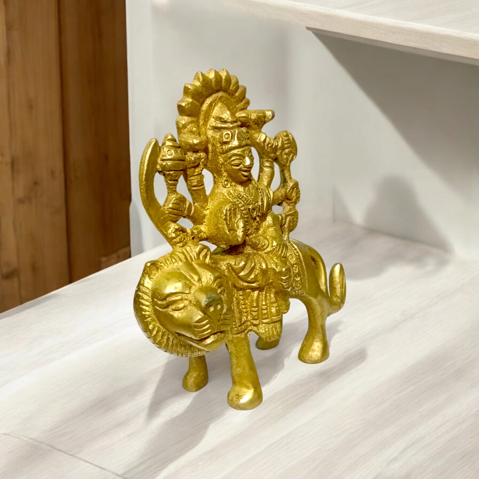 Sherawali Mata Brass Statue