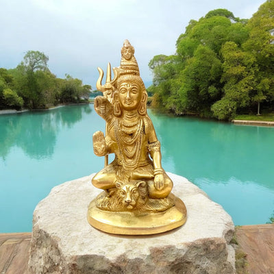 Shiv Ji Brass Idol – Blessing Pose for Home & Pooja Decor – Timeshopee