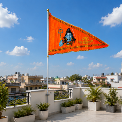 Shiv Ji Flag Bholenath Jhanda Om Namah Shivaay Saffron 40x60 Inch