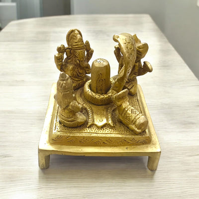 Shiv Pariwar Brass Idol with Shivling | Rare Divine Home Decor – Timeshopee