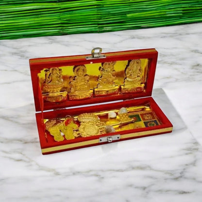 Shri Dhan Laxmi-Kuber Bhandari Yantra set with 13 sacred items for wealth and prosperity, available at Timeshopee.