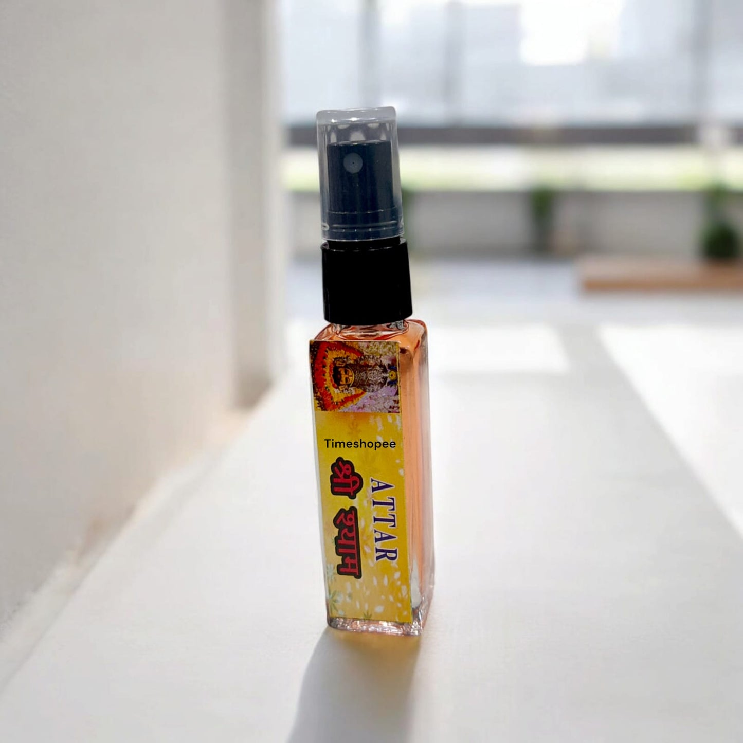 Shri Shyam Spray Attar 25ML bottle, natural floral fragrance with 0% alcohol, ideal for worship and daily use.