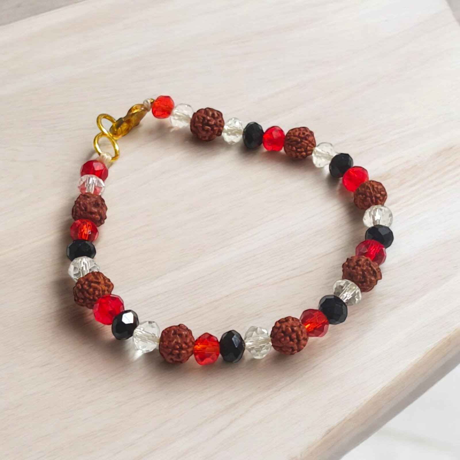 Nazar Battu Bracelet with Red, White, and Black Mixed Crystals for Unisex Wear