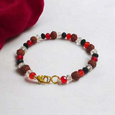 Nazar Battu Bracelet | Red White Black Crystals | Unisex Wear – Timeshopee