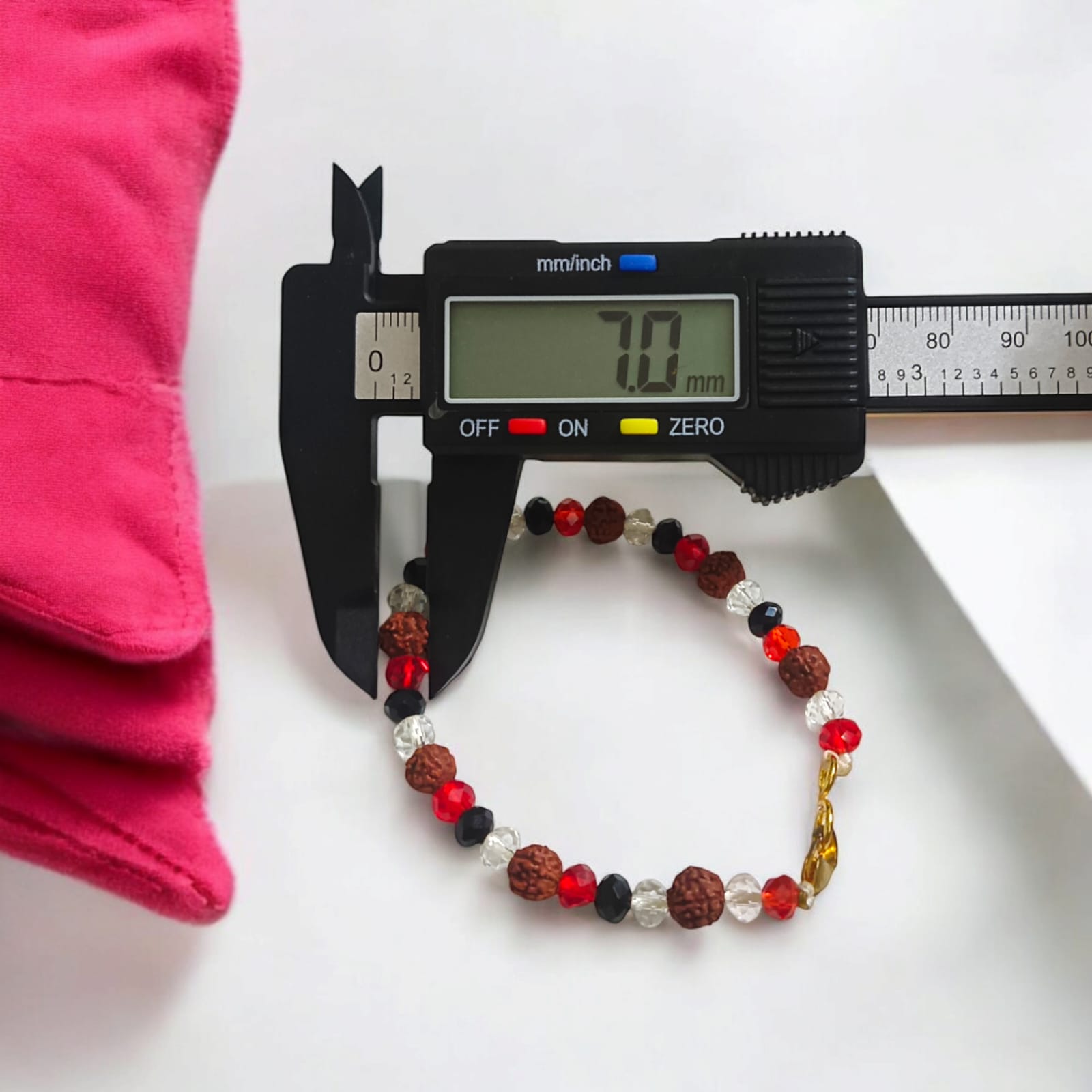 Nazar Battu Bracelet with Red, White, and Black Mixed Crystals for Unisex Wear