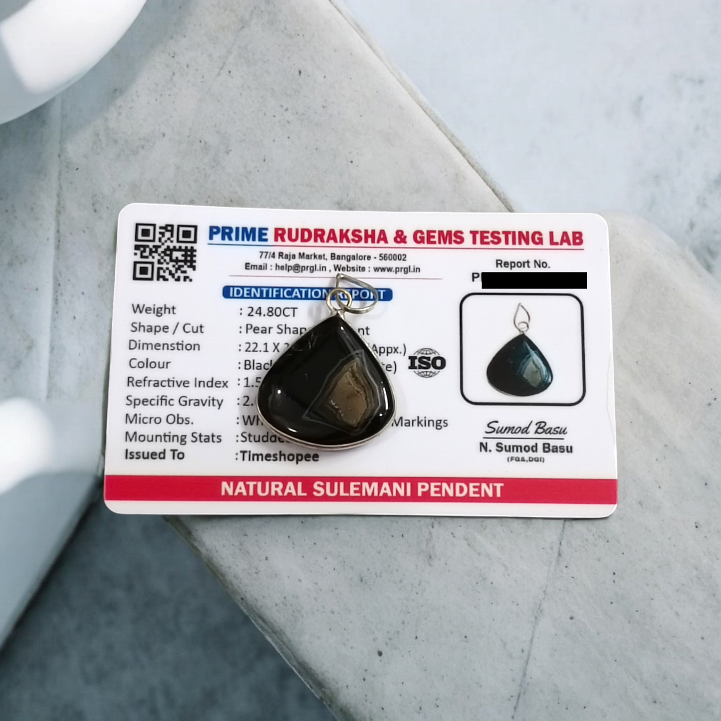 Sulemani Hakik Pendant with Thread | Lab Certified | Timeshopee