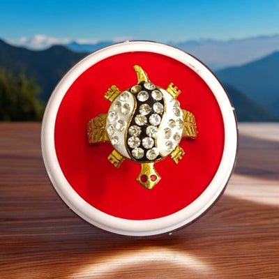 Tortoise Ring – Kachua Ki Anguthi | Silver & Brown Zircon Design – Timeshopee