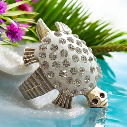 Tortoise Ring with Stylish Zircon Diamond Design from 