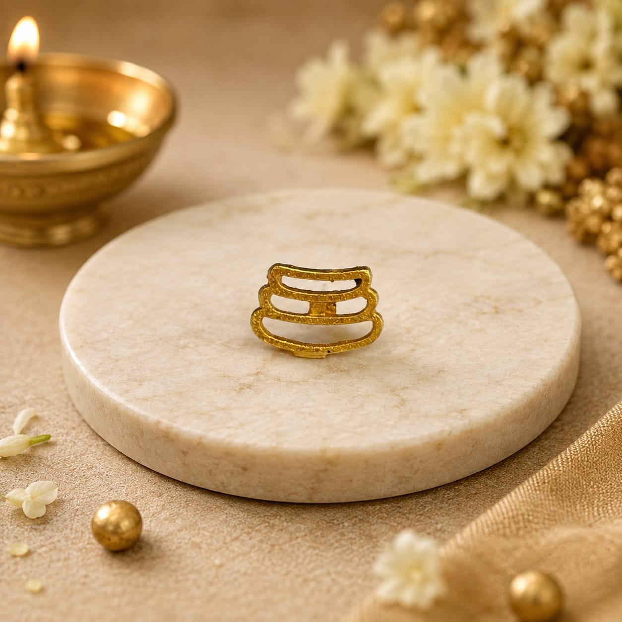 Tripundra Tilak Stamp for forehead tilak, ideal for Shiva devotees and ritual use