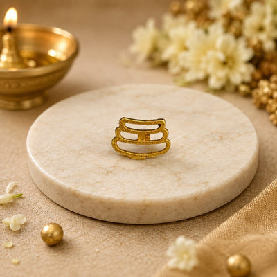 Tripundra Tilak Stamp | Brass Shiva Tilak Sancha | Forehead Rituals Made Easy