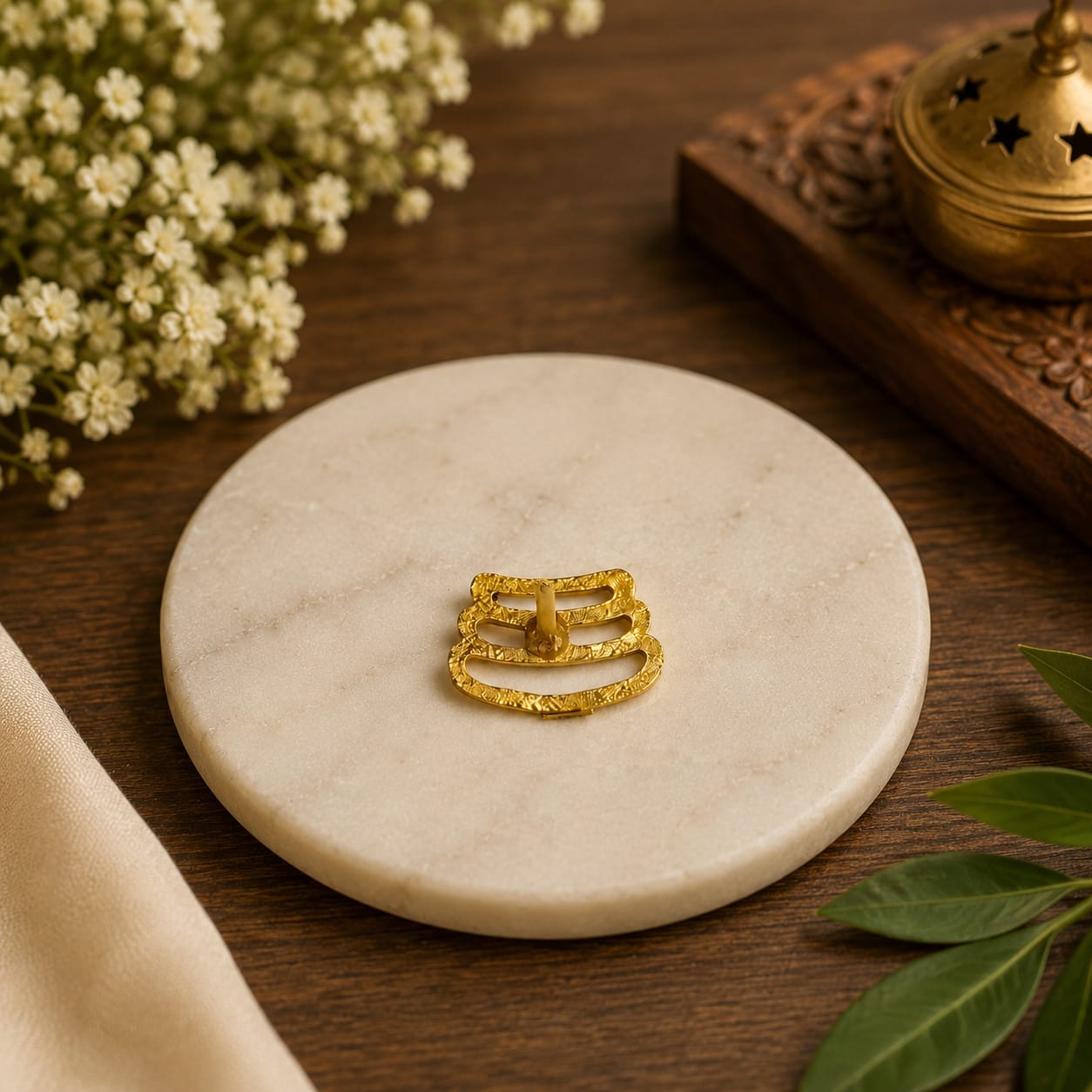 Tripundra Tilak Stamp for forehead tilak, ideal for Shiva devotees and ritual use