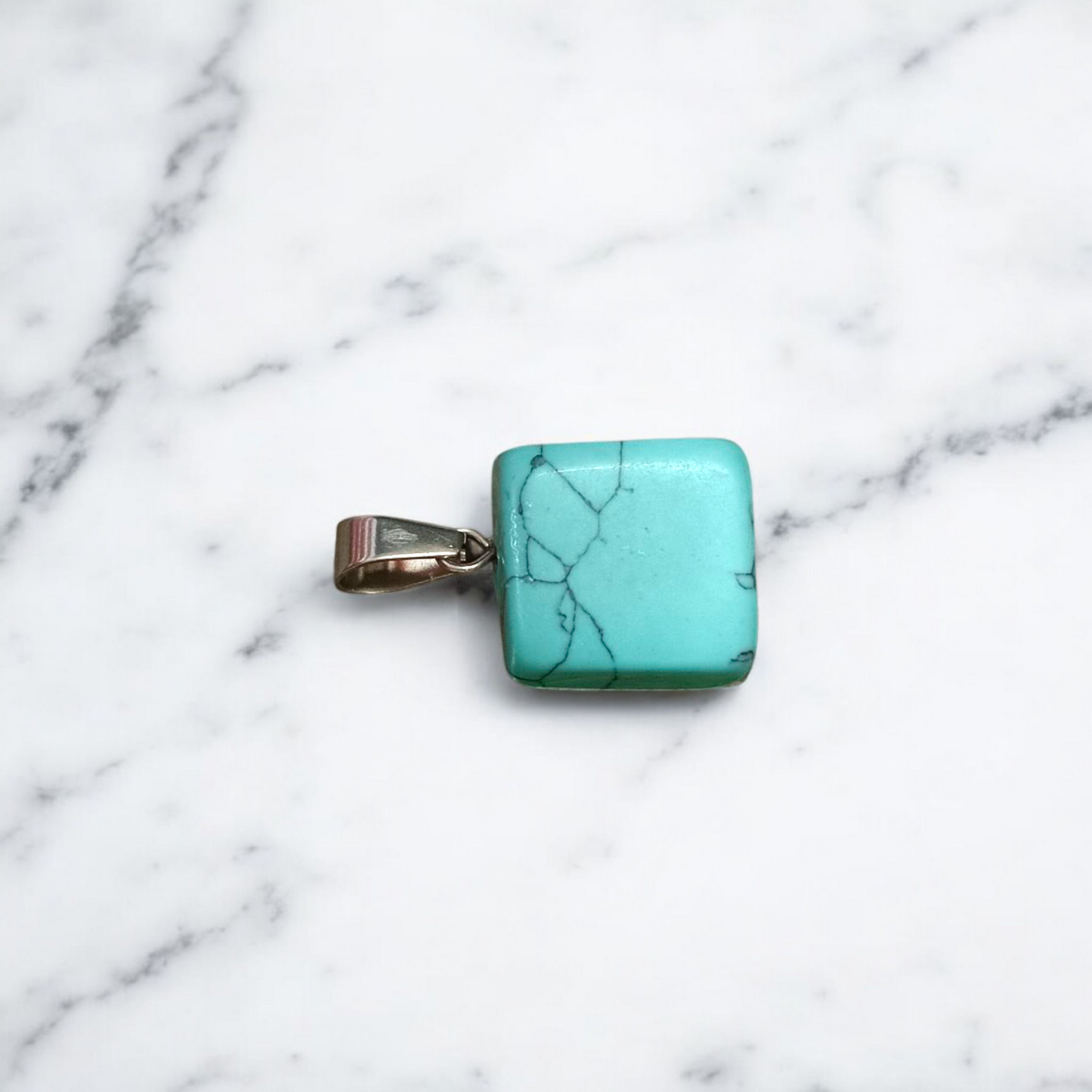 Turquoise Blue Howlite Tumbled Stone – Lab Certified Healing Crystal for Calmness and Spiritual Balance from Timeshopee