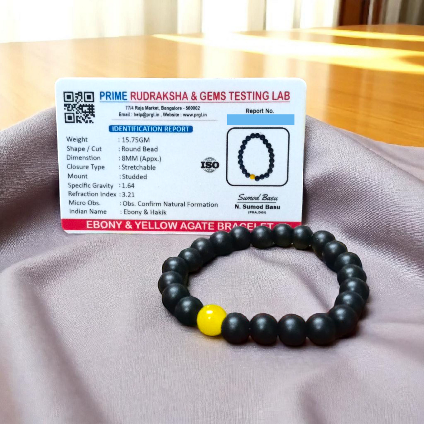 Twin Flame Couple Bracelet – 8MM Lab Certified Yellow Agate & Ebony Stones – Lab Certified | Timeshopee