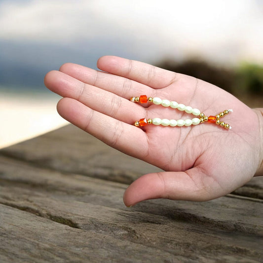 White Moti Mala Garland for Laddu Gopal with Small Beads