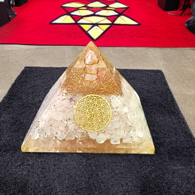 White Stone Crystal Clear Orgone Pyramid | Healing & Energy – Timeshopee