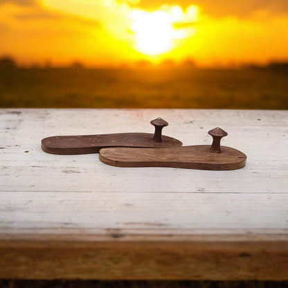 Wooden Charan Paduka | Traditional Khadau Slippers for Spiritual Wear – Timeshopee