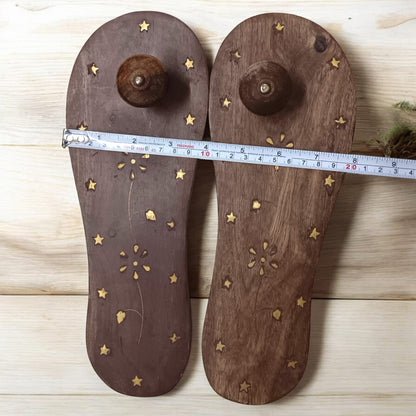 Wooden Charan Paduka | Traditional Khadau Slippers for Spiritual Wear – Timeshopee