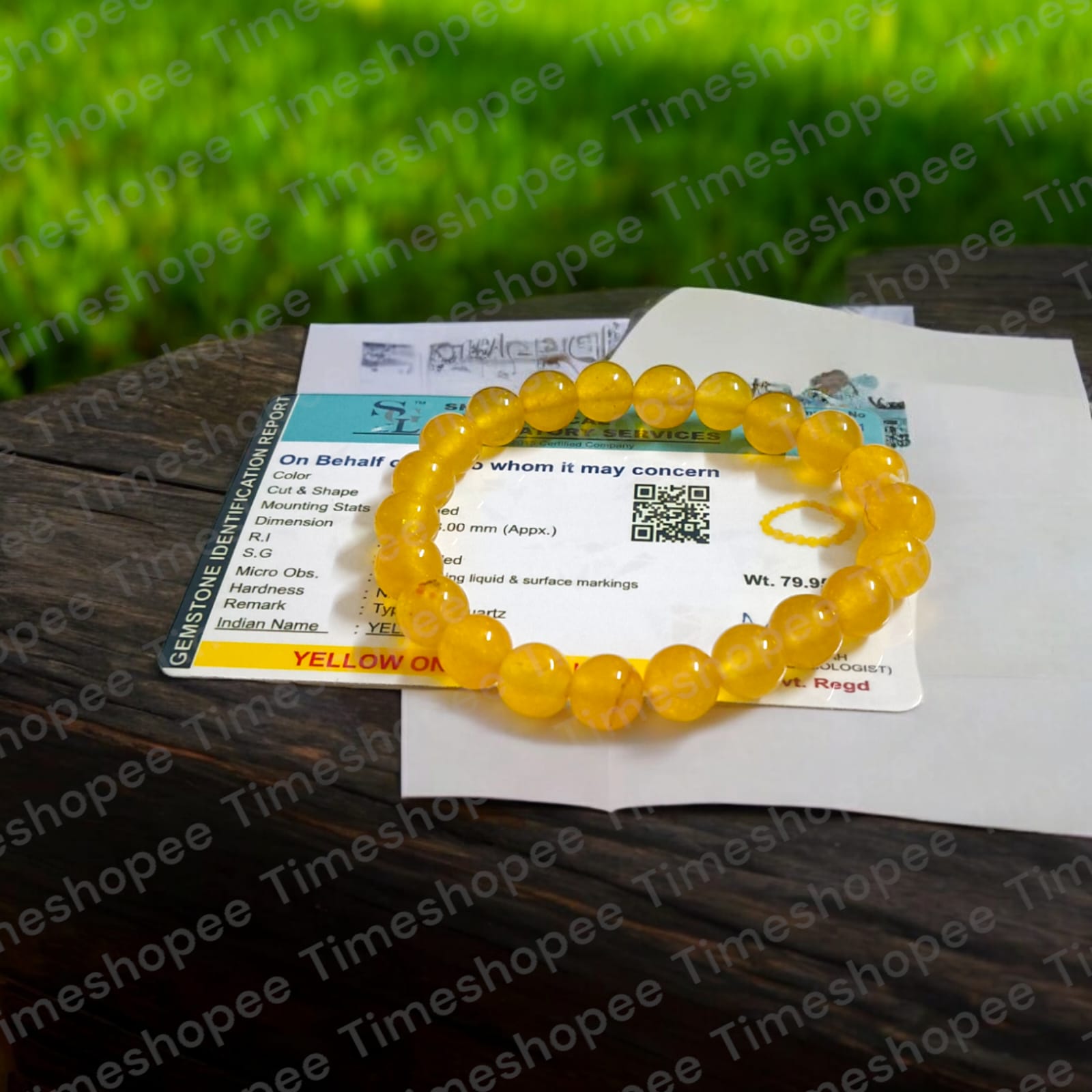 Yellow ONYX Bracelet with Certificate | Timeshopee