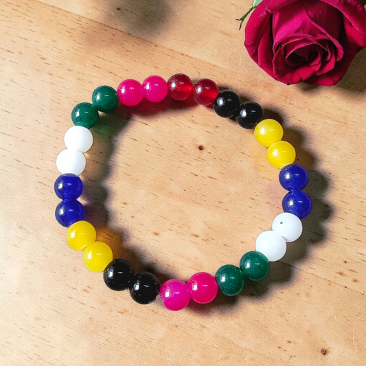 mix agate bracelet 8mm stretchable natural healing gemstone bracelet lab certified