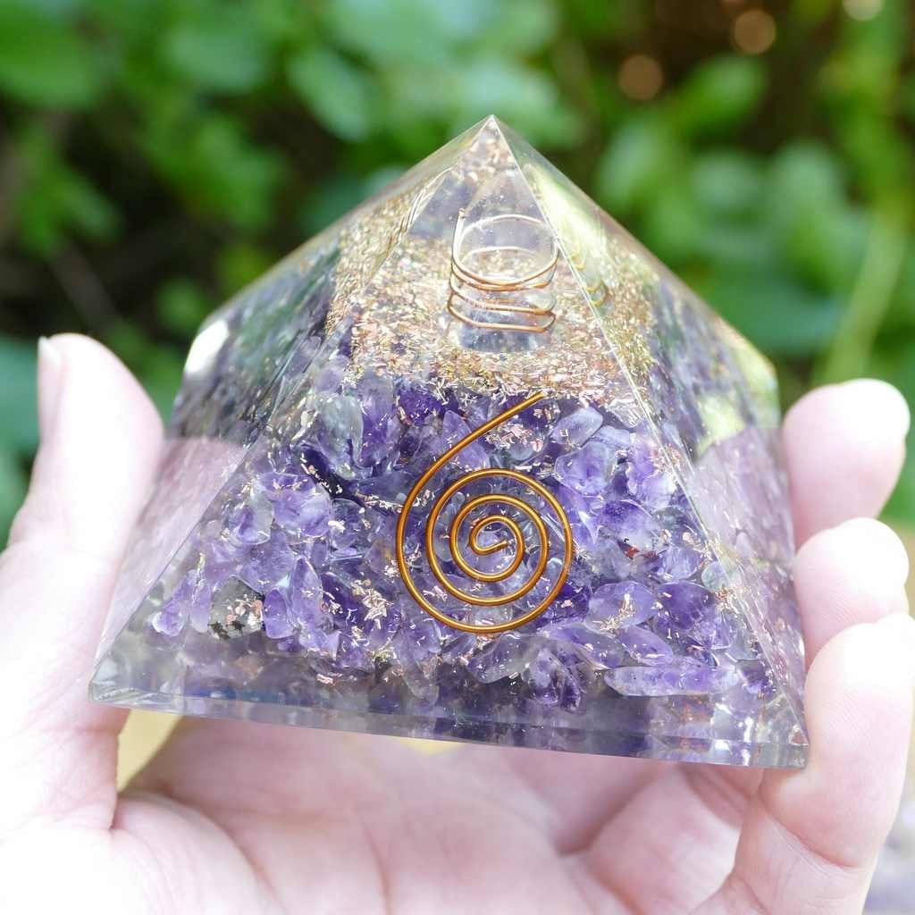 Amethyst Orgone Pyramid Lab Certified for Healing Energy & Vastu Balance