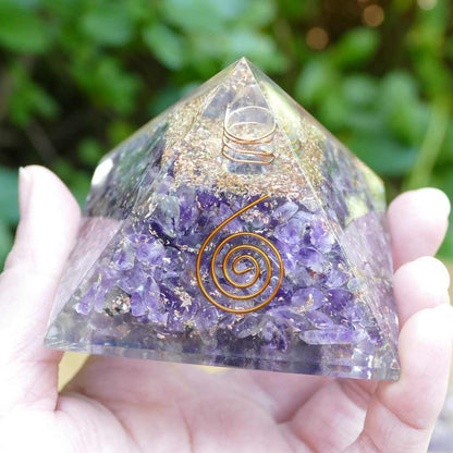 Amethyst Orgone Pyramid Lab Certified for Healing Energy & Vastu Balance