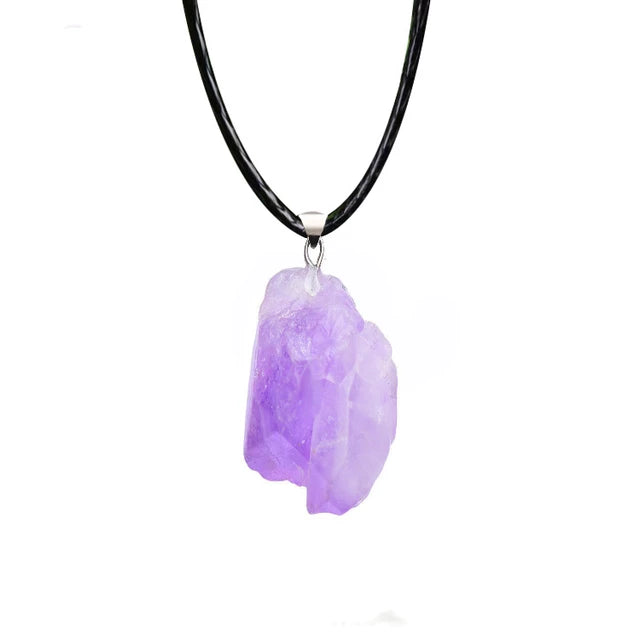 Amethyst Pendant with Stone Locket on Chain, Lab Certified, available at Timeshopee.