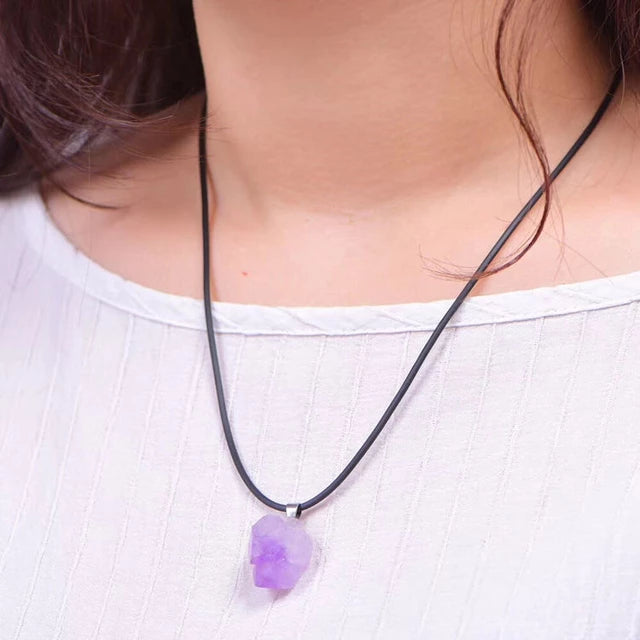 Amethyst Pendant with Stone Locket on Chain, Lab Certified, available at Timeshopee.