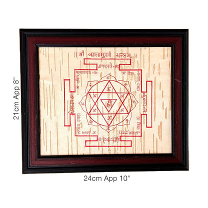 Baglamukhi Yantra on Bhojpatra with Frame, Maa Baglamukhi Yantra, available at Timeshopee.