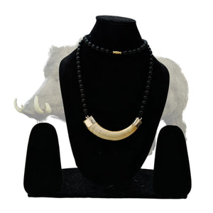 U Shape Unique In Black Hakik Mala (4-5 Inch Curve)