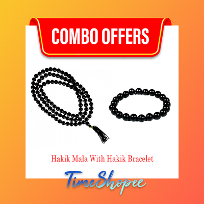 Combo of Black Hakik Mala & Bracelet | Lab Certified