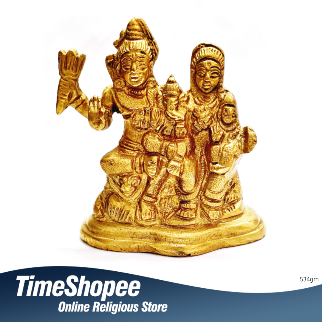 Brass Shiv Parivar | Shiv Parvati Ganesh Idol | Timeshopee