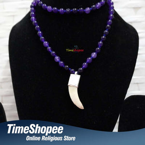 C-Shape In Amethyst Mala