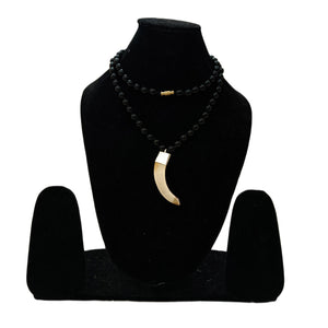 C-Shape In Black Hakik Mala