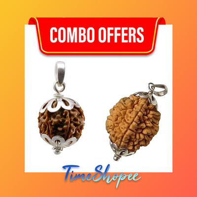 Combo of 2 Mukhi & 5 Mukhi Rudraksha | Lab Certified Spiritual Beads – Timeshopee