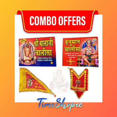 Combo Hanuman & Balaji Chalisa with Flag and Chola | Timeshopee