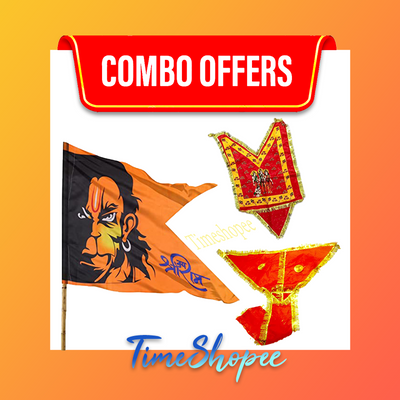 Hanuman Ji Flag with Chola Langot Combo | Devotional Set