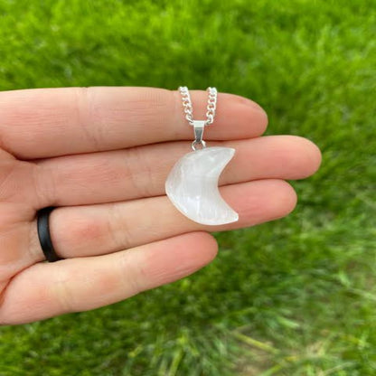 Crystal pendant tumble stone with free silver-plated chain, lab certified